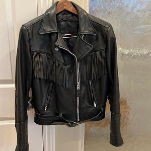 Ladies Leather Motorcycle Jacket